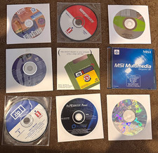 Vintage PC Software CD Lot Windows XP Sound Blaster Iomega Plextor ASUS MSI picture