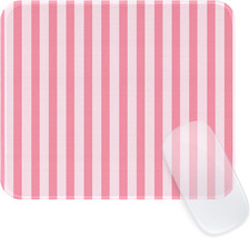 Square Cute Striped Mouse Pad with Stitched Edge, Premium Waterproof Cloth Aesth picture