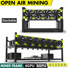 6/8 GPU Aluminum Stackable Open Air Mining Computer Frame Rig Ethereum Veddha T2 picture
