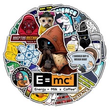 Pack 50 Pcs Science Laboratory Stickers Physics Chemistry Biology Experiment Vin picture