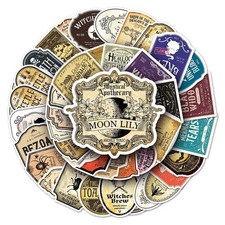 50 Pcs Magic Potion Label Stickers, Cartoon Vintage 2-5 inches, Colour picture