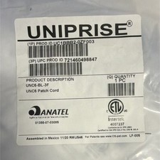 Patch Cable RJ-45 Male to Male Blue 3ft UNC6-BL-3F UNIPRISE picture