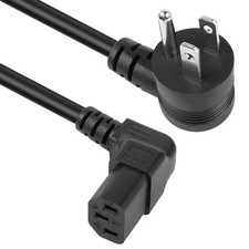 GELRHONR 90 Degrees 3 Prong AC to IEC320 C13 Power Cord,10A 125V Down Angle NEMA picture