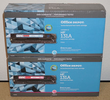 2 Set Office Depot HP 131A Laser Toner Magenta CF213A + Cyan CF211A picture