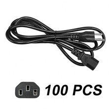 100 LOT AC Power Cord Cable Desktop Monitor Computer 6ft IEC320 Heavy Duty picture