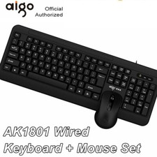 AK1801 Wired 104 keys Keyboard & 4800 DPI Mouse Combo Silent Set For Windows/MAC picture