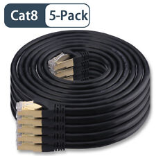 5pack Cat 8 High Speed LAN Cables w/Gold Plated RJ45 Connector Professional Lot picture