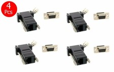 4 Pcs DB9 Female to RJ45 Modular 8P8C Converter Adapter Connector Pack Black v2 picture