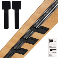 80PCS Hook and Loop Cable Straps, Cable Management Under Desk picture