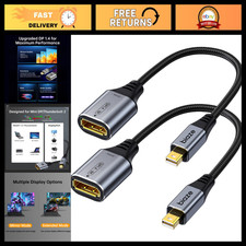 8K Mini DisplayPort to DisplayPort 1.4 Adapter - 2 Pack, High-Speed Video Cable picture