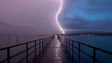 Landscape water germany sea storm lightning sky clouds Custom Gaming Mat Desk picture