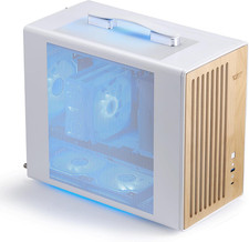darkFlash WD200 Portable Micro-ATX PC Case – Premium Walnut Wood Design, High-Ai picture
