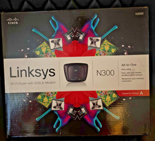 Cisco Linksys X2000 N300 All-in-One Wi-Fi Router w/ ADSL2+Modem 3-Port 10/100 picture