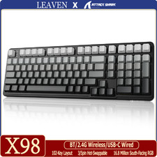 ATTACK SHARK X98 Full-size Wireless Mechanical Keyboard, 102Keys Tri-mode Gasket picture