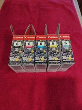 Genuine Canon Printer Lot of 5 Color Multi-Pack Black Color Ink CartridgesBCI-6 picture