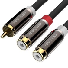 FosPower Y Adapter [8 inch] 1 RCA (Male) to 2 8 inches, 1 Male 2 Female picture
