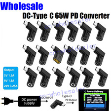 Lot 100 x Laptop Charger to USB Type-C PD Power Converters Adapters 65W picture