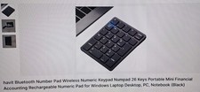 Havit Wireless Bluetooth Numeric Keypad 26 Keys Rechargeable for PC Laptop picture
