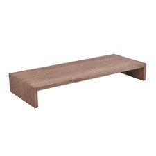 59 Inch Dark Brown Wooden Computer Monitor Stand Riser Desk Office Organizer picture