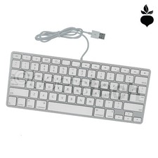 APPLE WIRED COMPACT KEYBOARD A1242 - USB PORTS, WHITE/SILVER MB869LL/A picture