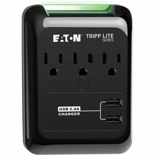 Tripp Lite Protect It 3-Outlet Surge Protector w/ 2 USB Ports, 540 Joules picture