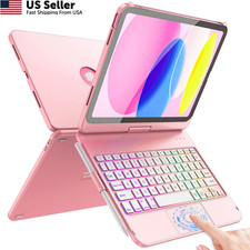 FUWANG Touch Keyboard Case for iPad (A16) 11th Generation 11 inch Pink  picture