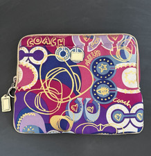 Vtg Y2K Coach Poppy Pop C Metallic Graffiti Zip Padded Tablet Case/Holder/Sleeve picture