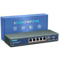 7 Port 2.5G Unmanaged Ethernet Switch, 5 x 2.5G Base-T Ports, 2 x 10G SFP, Co... picture
