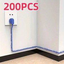 200pcs Clear Plastic Cable Clips Transparent Adhesive Wire Organizer Holders picture