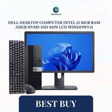 Dell Desktop Computer Intel i5 16GB RAM 512GB NVMe SSD 24in LCD Windows 11 picture