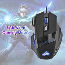 5500 DPI Gaming Mouse 7 Button USB Wired LED Breathing Fire Button Laptop PC picture