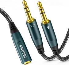 Headset Splitter Adapter for PC, 3.5mm CITA TRRS Female to 2 TRS Male Green  picture