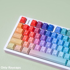 Jaycomia 131-Key PBT Rainbow Gradient Keycaps Cherry Profile Shine-Through picture