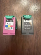 Allwork 67XL Ink Cartridge 2 Pack Black Tri Color Open Box picture