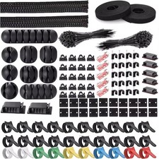 315-Piece Cable Organizer Kit with Clips, Sleeves, Zip Ties and Adhesive Hold... picture