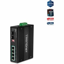 TRENDnet 7-Port Industrial Gigabit PoE+ DIN-Rail Switch, TI-PG62B (tipg62b) picture