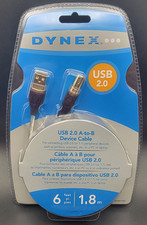 New Dynex 6ft USB 2.0 A to B Printer Device Cable Cord, Sealed picture