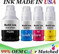 4 PK GI-20 BKCMY Ink Bottle for Canon PIXMA G5020 G6020 G7020 Megatank bottles picture