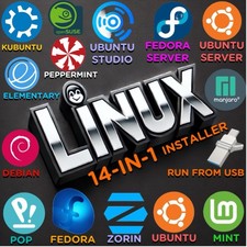 Linux Multi-Boot USB Installer 14-in-1 | Dual USB-A & USB-C | Ubuntu, Mint, Etc picture