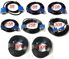 SVGA SUPER VGA Monitor 15PIN M/M Male To Male Cable CORD FOR PC TV HDTV Blue Us picture