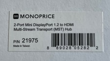 Monoprice 2-Port Mini DisplayPort 1.2 to HDMI Multi-Stream Transport (MST) picture