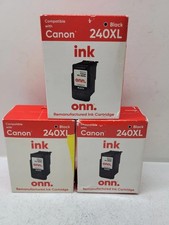 3 Pack onn Compatible Ink Cartridge For Canon 240XL Black 07/2025 picture