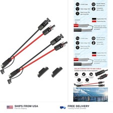 2PC 1ft Solar Panel to SAE Adapter Cable 10AWG RV Caravan Battery Charger picture