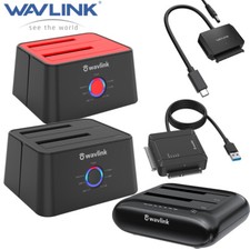 USB C/A to SATA External Hard Drive Enclosure Hard Drive Dock Reader Dual Bay  picture