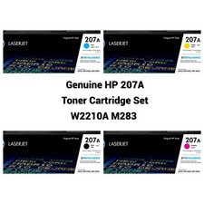 Genuine HP 207A Toner Cartridge Set W2210A M283 Black Cyan Magenta Yellow OEM picture