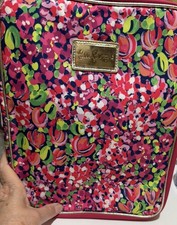 Lilly Pulitzer Wild Confetti Zippered Agenda Folio Laptop Organizer Pink Floral picture