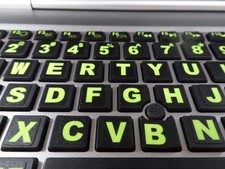 Luminous Keyboard Stickers Glowing Yellow Green Fluorescent Lettering New picture