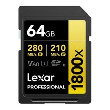 Lexar Professional 1800x 64GB SDXC UHS II Gold Series Memory Card FAST picture