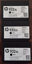 Set of 3 Mostly New Genuine HP 932XL Black Ink Cartridges AVG 90% Ink Remaining picture