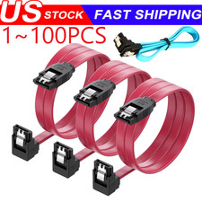SATA III Cable 6Gbps 90 Degree Right Angle Locking Latch 18 Inches for HDD Lot picture